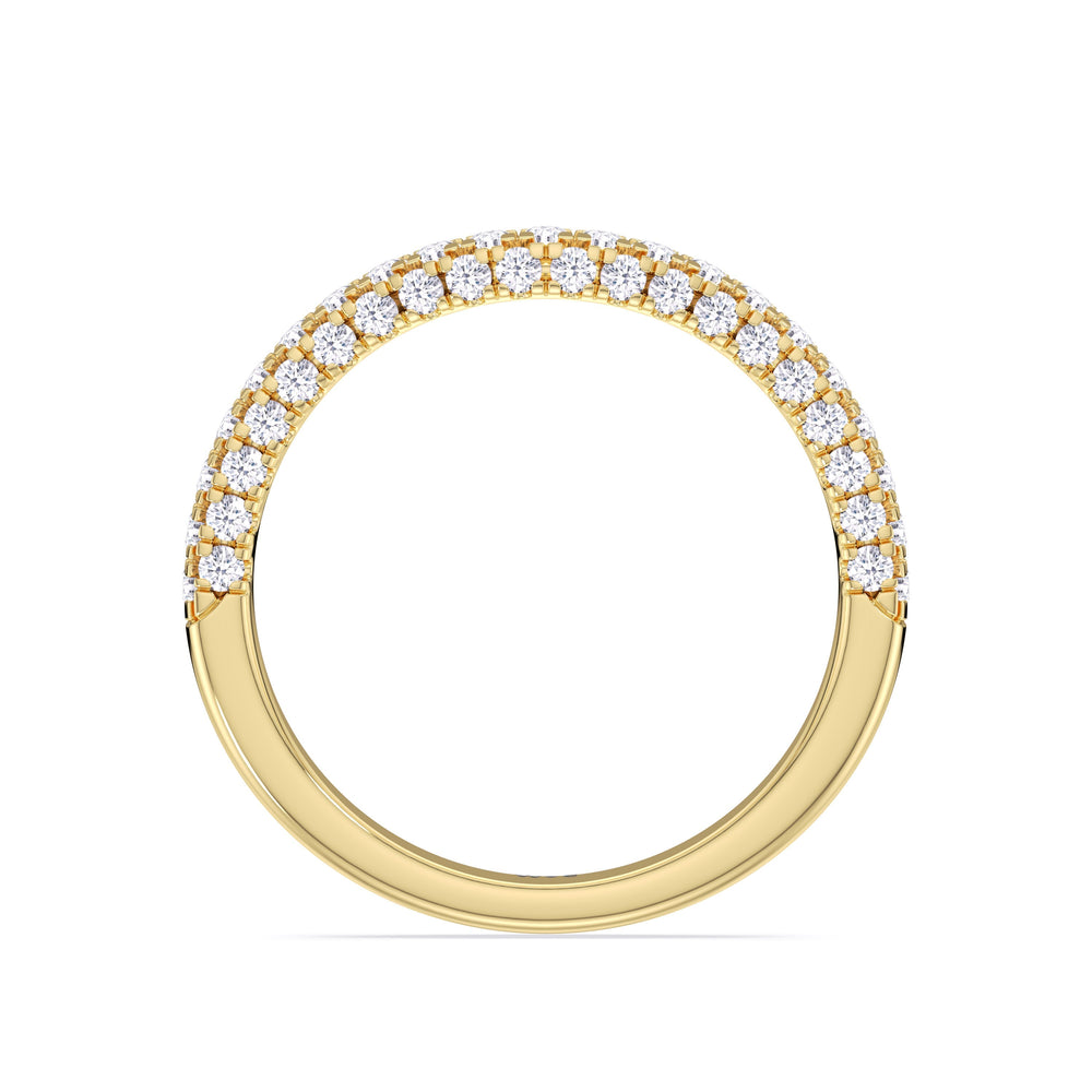 The Chloe Diamond Wedding Band with 18KT Yellow Gold Cut Diamond in 14KT Yellow Gold view 2
