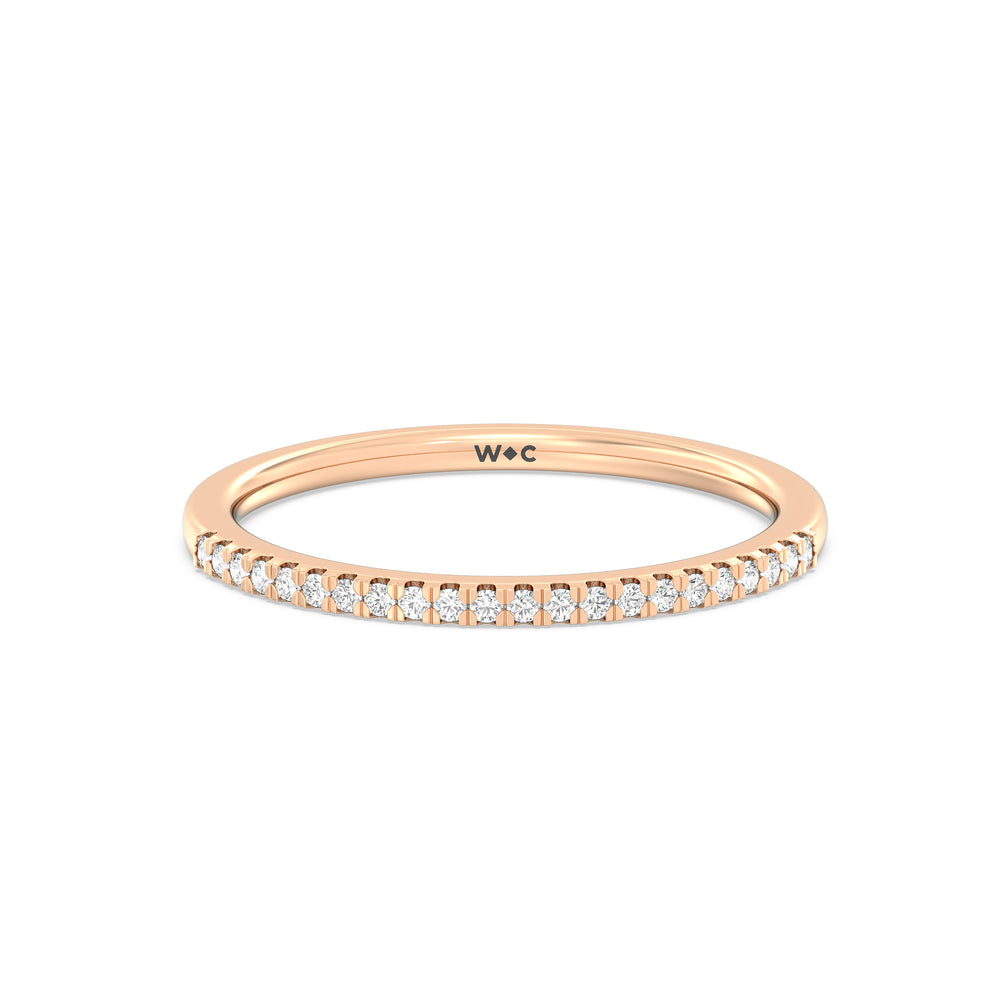 The Olivia Diamond Wedding Band with 18KT Rose Gold Cut Diamond in 14KT Rose Gold view 1
