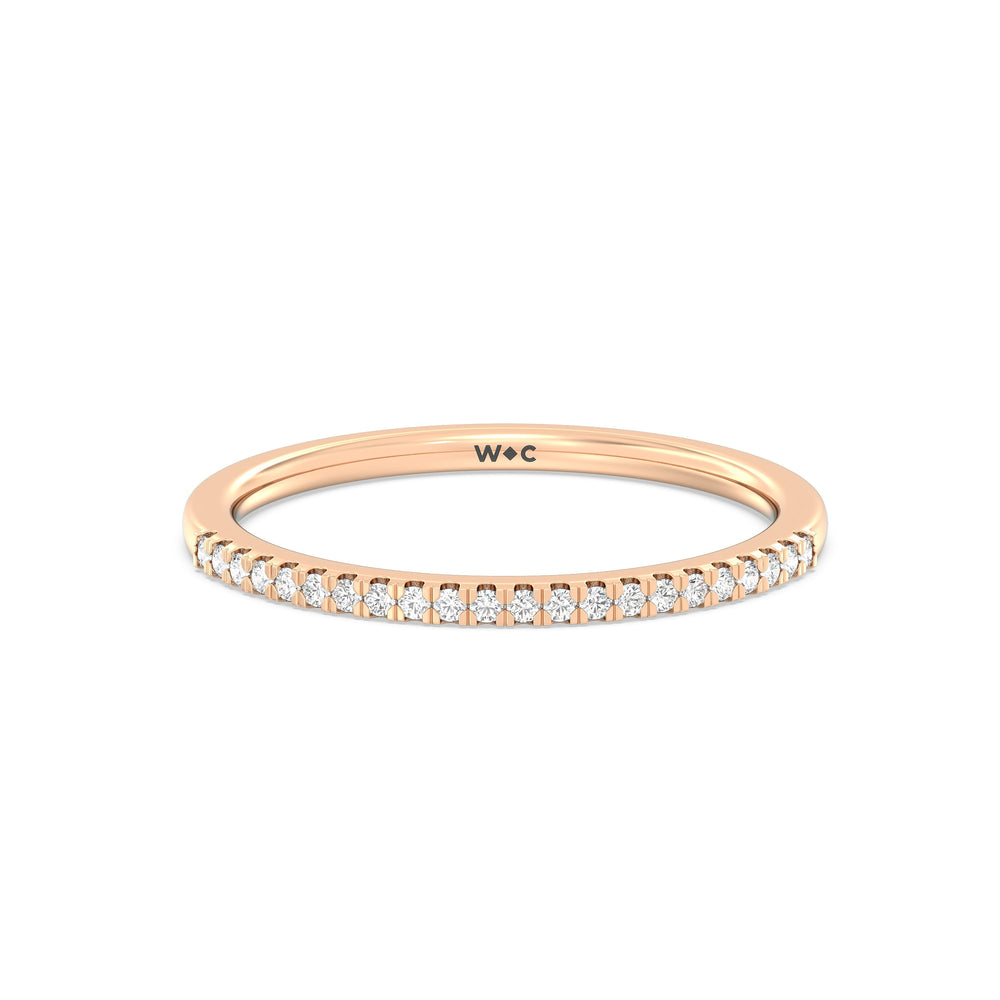 The Olivia Diamond Wedding Band with 18KT Rose Gold Cut Diamond in 14KT Rose Gold view 1
