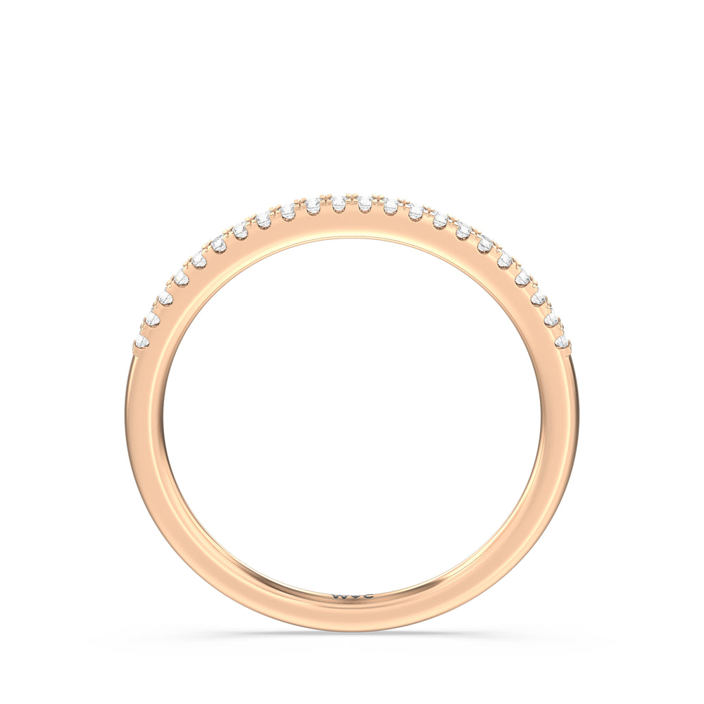 The Olivia Diamond Wedding Band with 18KT Rose Gold Cut Diamond in 14KT Rose Gold view 2
