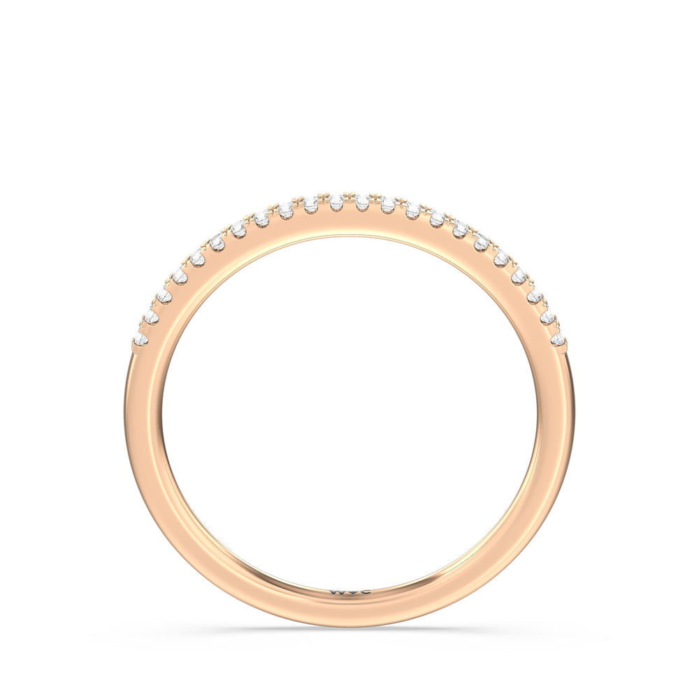 The Olivia Diamond Wedding Band with 18KT Rose Gold Cut Diamond in 14KT Rose Gold view 2
