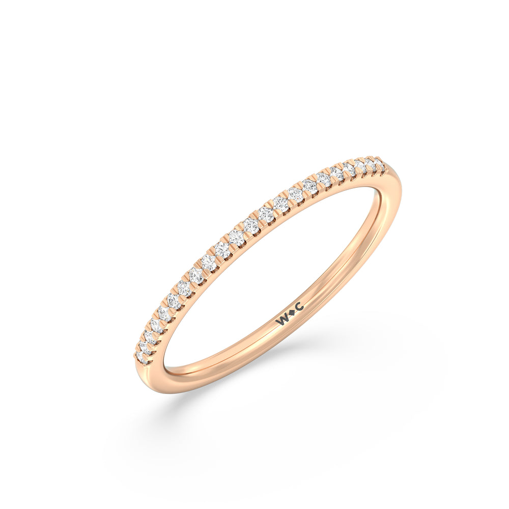 The Olivia Diamond Wedding Band with 18KT Rose Gold Cut Diamond in 14KT Rose Gold view 4
