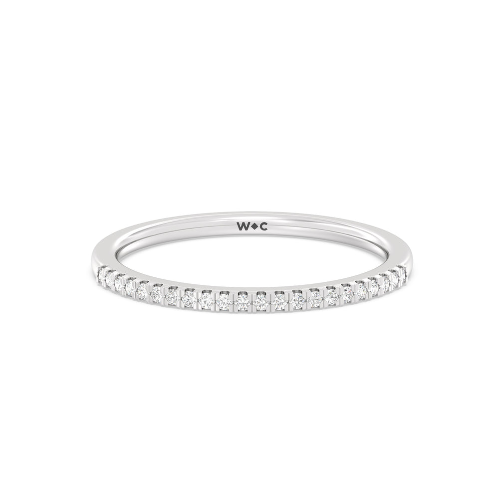 The Olivia Diamond Wedding Band with Platinum Cut Diamond in 14KT Platinum view 1
