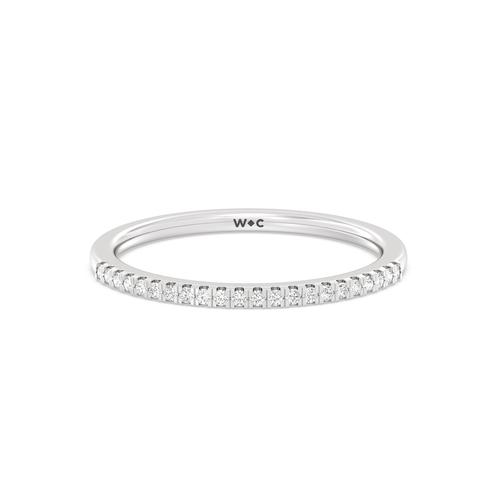 The Olivia Diamond Wedding Band with Platinum Cut Diamond in 14KT Platinum view 1

