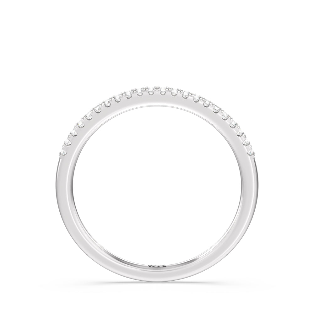 The Olivia Diamond Wedding Band with Platinum Cut Diamond in 14KT Platinum view 2
