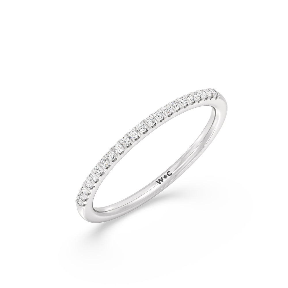 The Olivia Diamond Wedding Band with Platinum Cut Diamond in 14KT Platinum view 4

