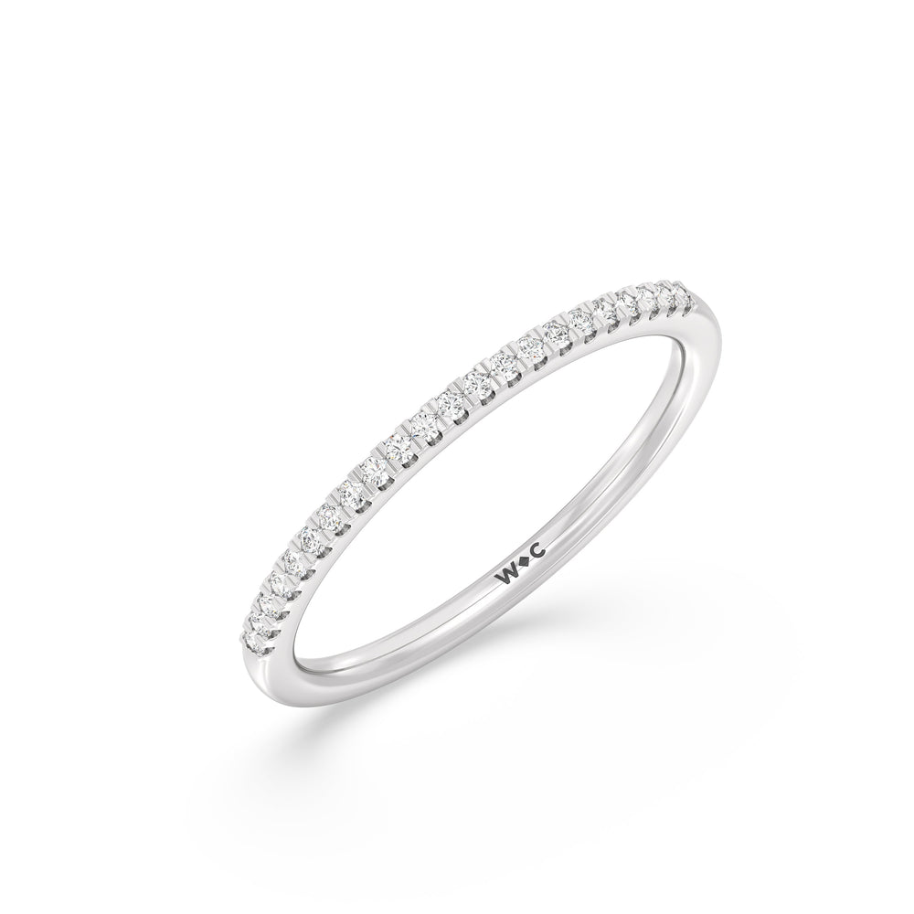 The Olivia Diamond Wedding Band with Platinum Cut Diamond in 14KT Platinum view 3
