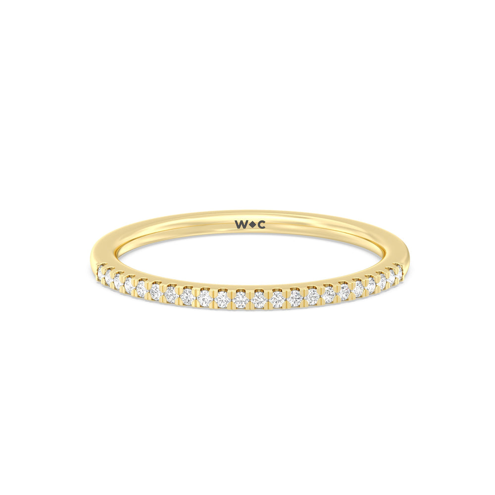 The Olivia Diamond Wedding Band with 18KT Yellow Gold Cut Diamond in 14KT Yellow Gold view 1
