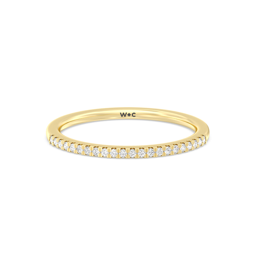 The Olivia Diamond Wedding Band with 18KT Yellow Gold Cut Diamond in 14KT Yellow Gold view 1
