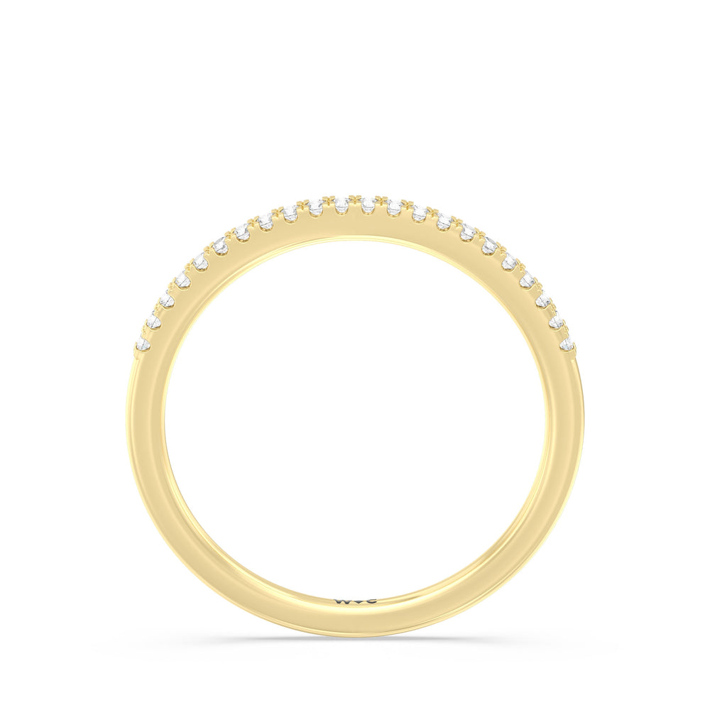 The Olivia Diamond Wedding Band with 18KT Yellow Gold Cut Diamond in 14KT Yellow Gold view 2
