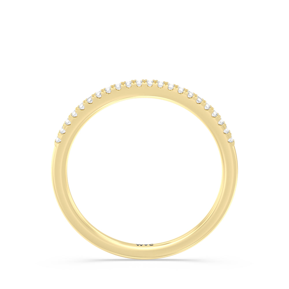 The Olivia Diamond Wedding Band with 18KT Yellow Gold Cut Diamond in 14KT Yellow Gold view 2
