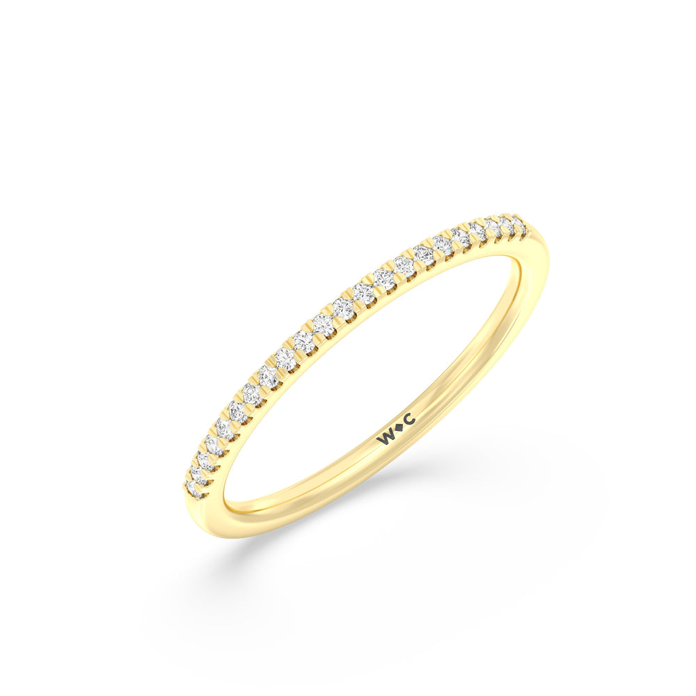 The Olivia Diamond Wedding Band with 18KT Yellow Gold Cut Diamond in 14KT Yellow Gold view 3
