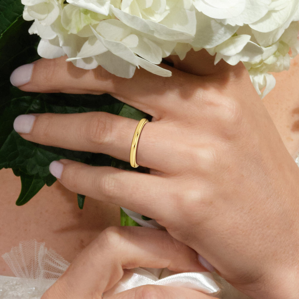 The Frankie Wedding Band with 18KT Rose Gold Cut Diamond in 14KT Rose Gold view 5
