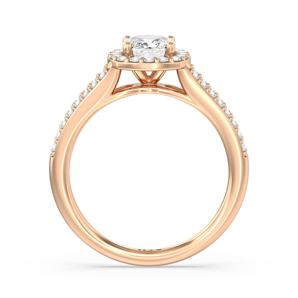 The Elizabeth Engagement Ring with Cushion Cut Diamond in 14KT Rose Gold view 2
