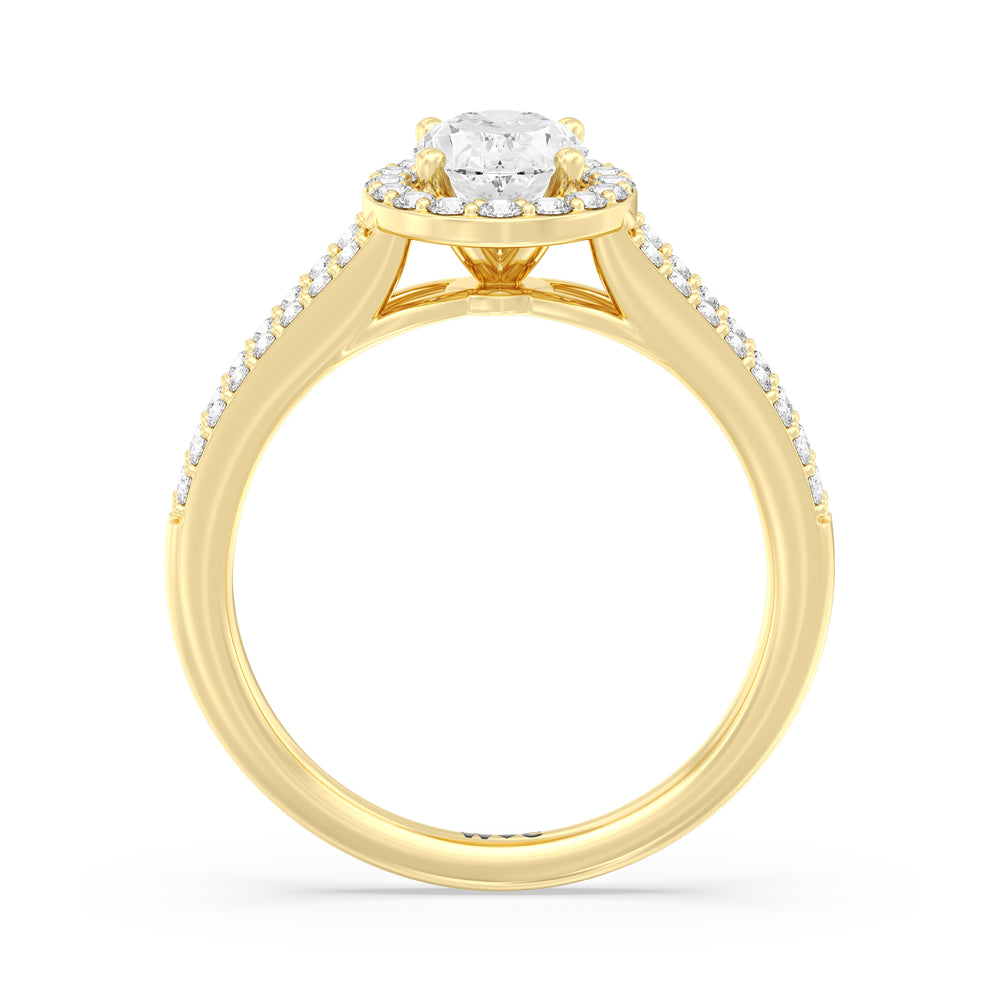 The Elizabeth Engagement Ring with Oval Cut Diamond in 14KT Yellow Gold view 2

