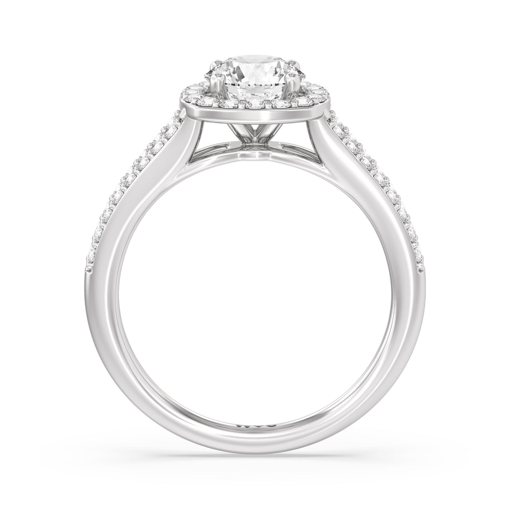 The Elizabeth Engagement Ring with Round Cut Diamond in 14KT Platinum view 2
