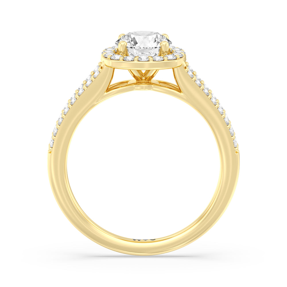 The Elizabeth Engagement Ring with Round Cut Diamond in 14KT Yellow Gold view 2
