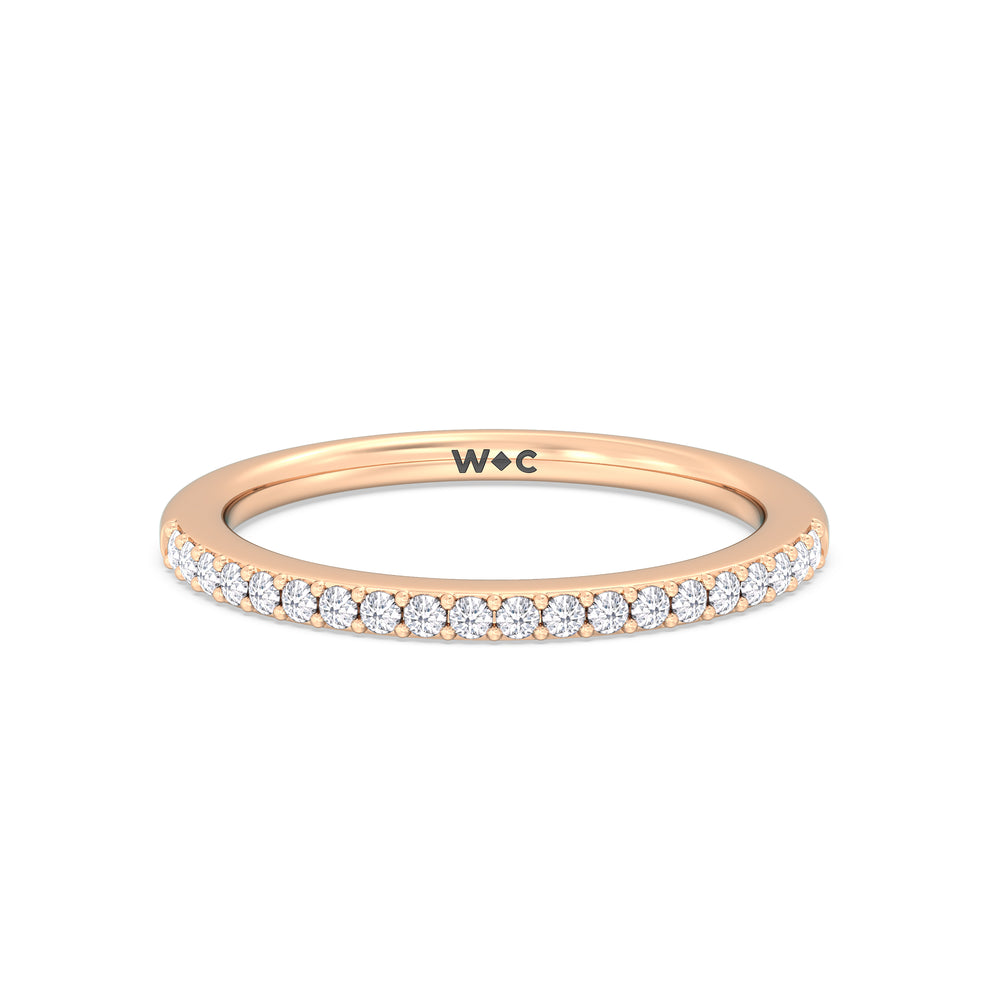 The Elizabeth Diamond Wedding Band with 18KT Rose Gold Cut Diamond in 14KT Rose Gold view 1
