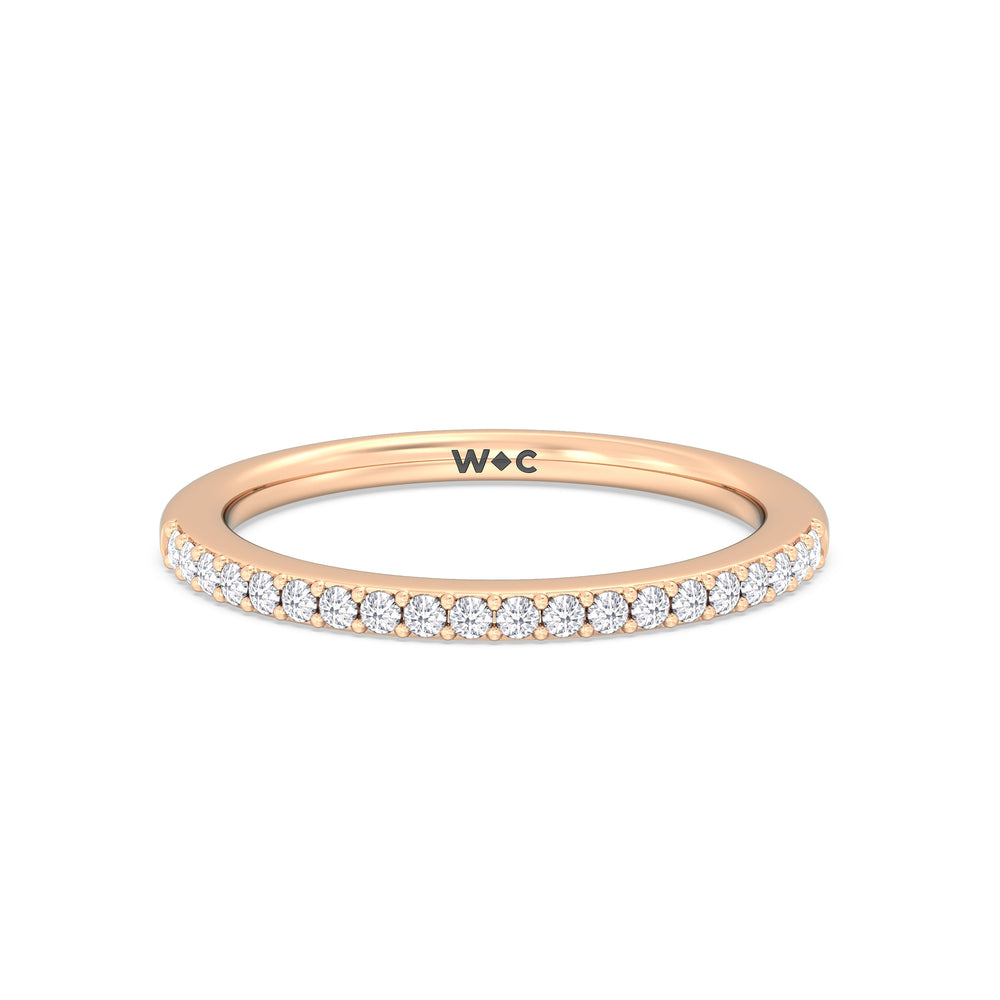 The Elizabeth Diamond Wedding Band with 18KT Rose Gold Cut Diamond in 14KT Rose Gold view 1
