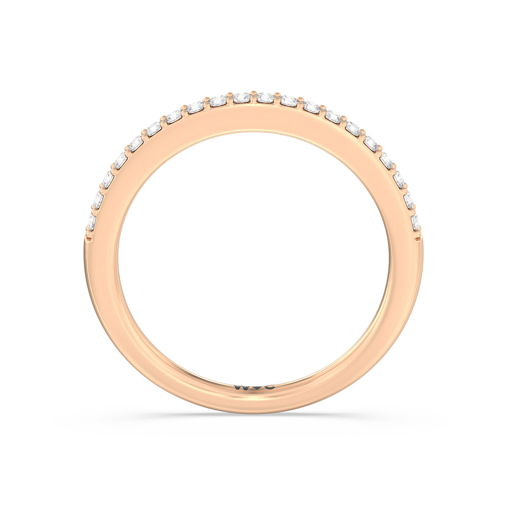 The Elizabeth Diamond Wedding Band with 18KT Rose Gold Cut Diamond in 14KT Rose Gold view 2
