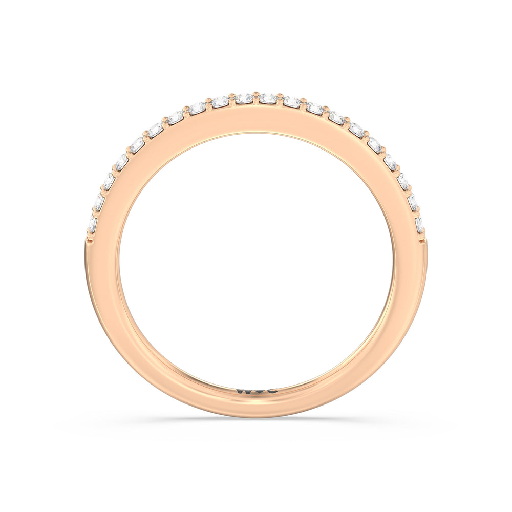 The Elizabeth Diamond Wedding Band with 18KT Rose Gold Cut Diamond in 14KT Rose Gold view 2
