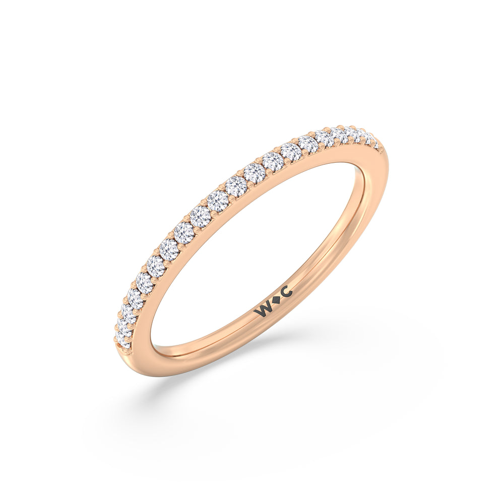 The Elizabeth Diamond Wedding Band with 18KT Rose Gold Cut Diamond in 14KT Rose Gold view 3
