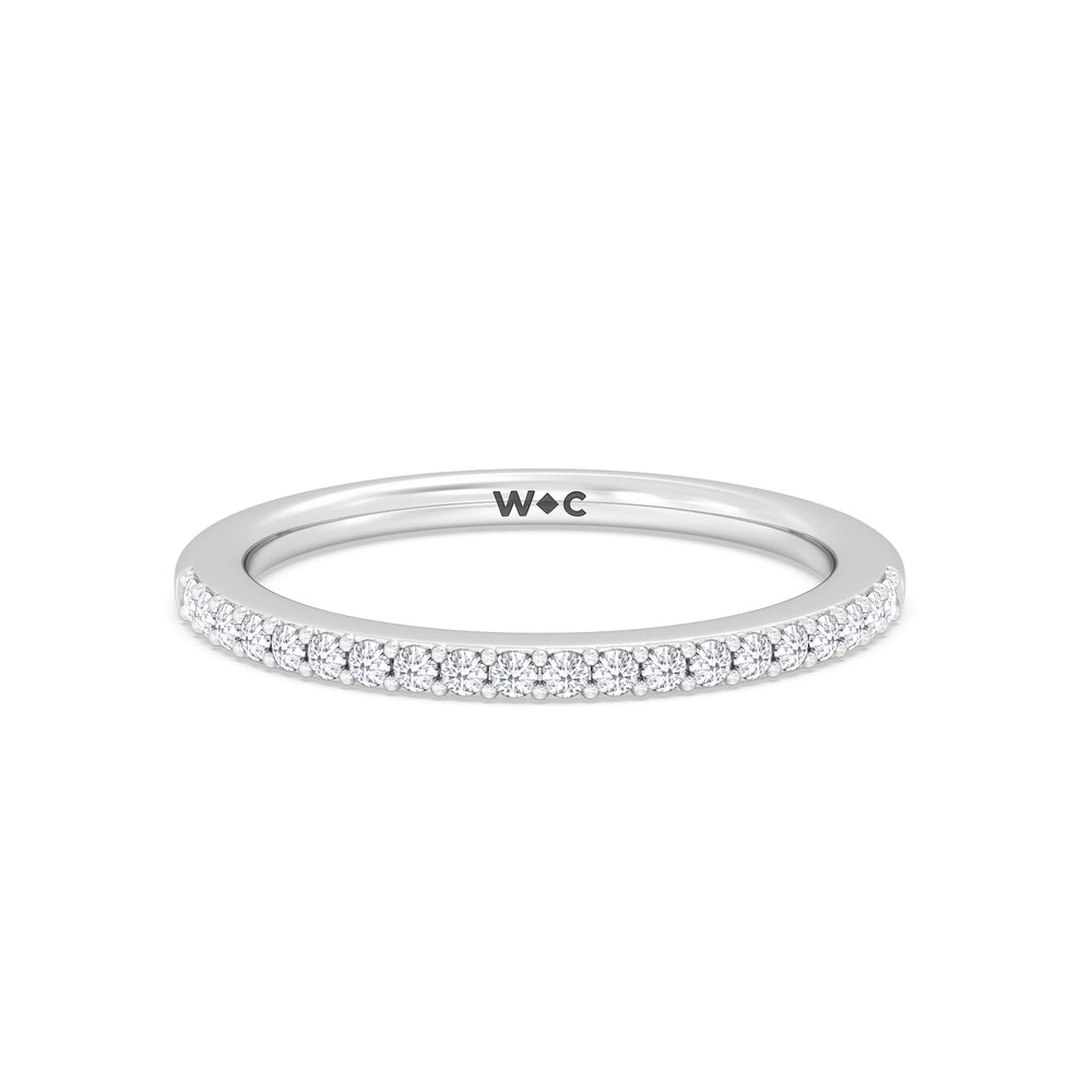 The Elizabeth Diamond Wedding Band with Platinum Cut Diamond in 14KT Platinum view 1
