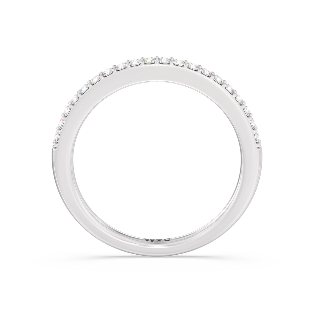 The Elizabeth Diamond Wedding Band with Platinum Cut Diamond in 14KT Platinum view 2
