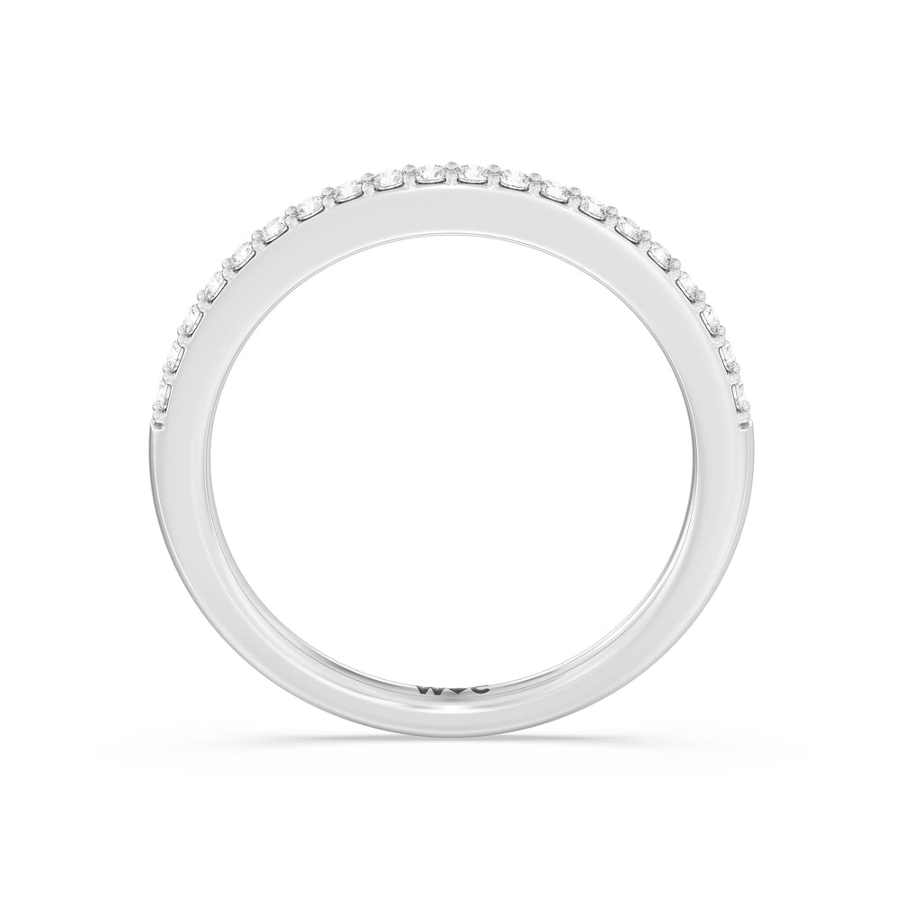 The Elizabeth Diamond Wedding Band with Platinum Cut Diamond in 14KT Platinum view 2
