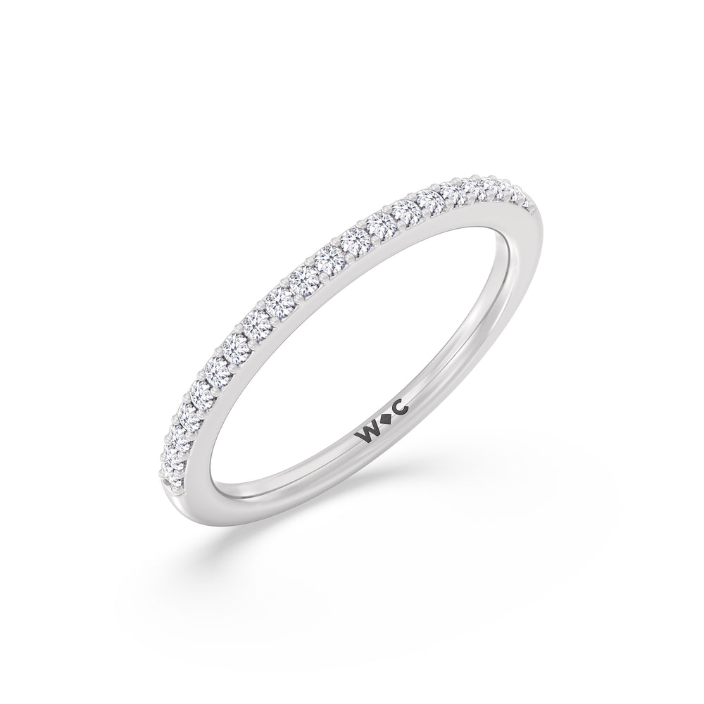 The Elizabeth Diamond Wedding Band with Platinum Cut Diamond in 14KT Platinum view 3
