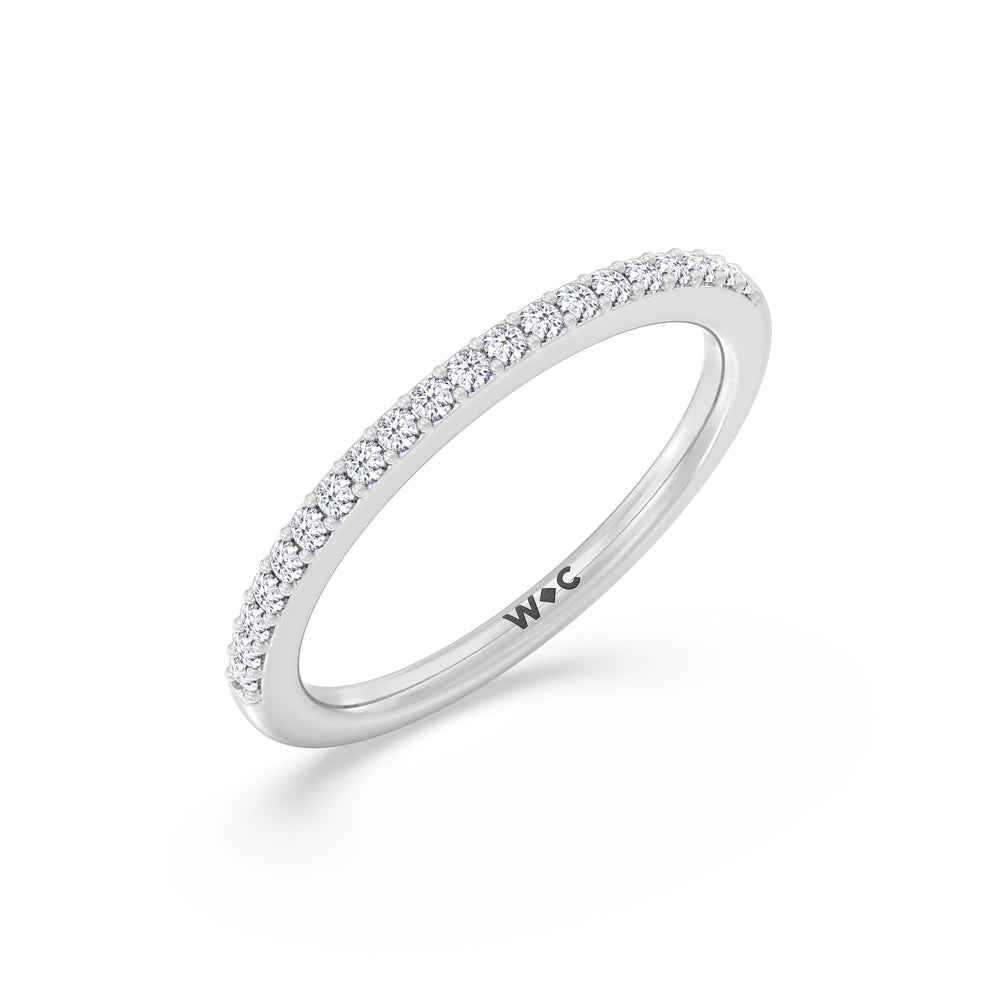 The Elizabeth Diamond Wedding Band with Platinum Cut Diamond in 14KT Platinum view 3
