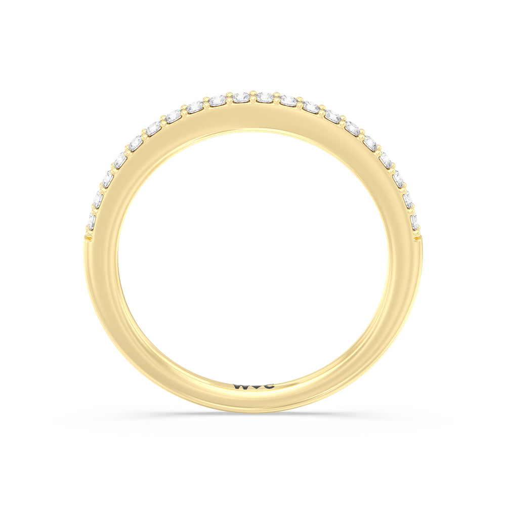 The Elizabeth Diamond Wedding Band with 18KT Yellow Gold Cut Diamond in 14KT Yellow Gold view 2

