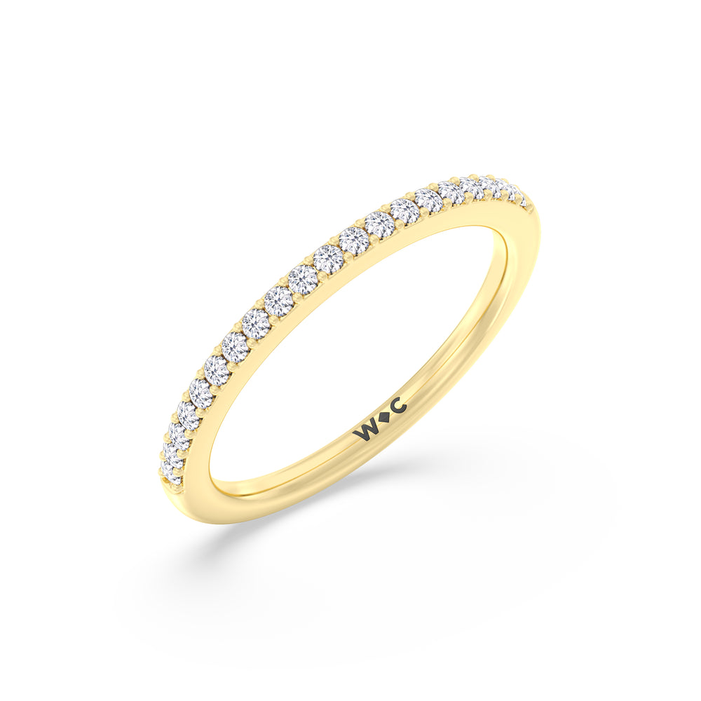 The Elizabeth Diamond Wedding Band with 18KT Yellow Gold Cut Diamond in 14KT Yellow Gold view 3
