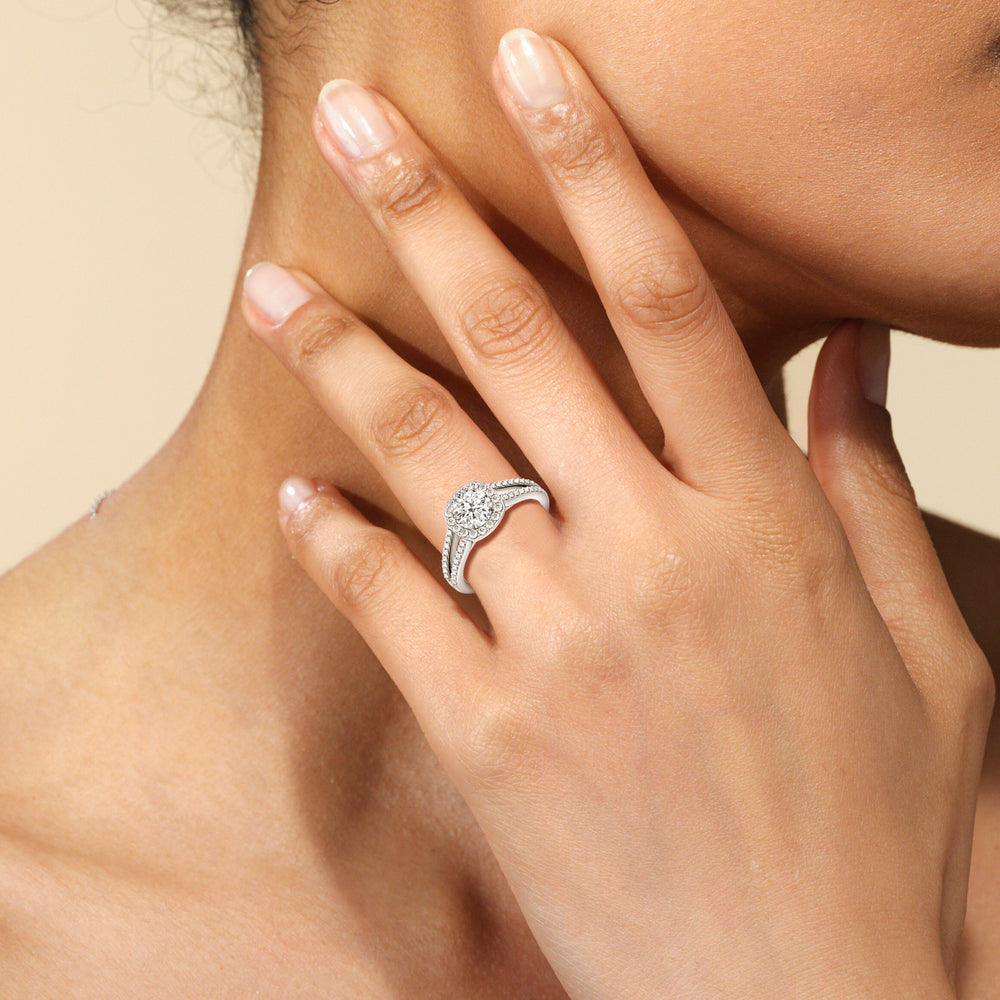 The Elizabeth Engagement Ring with Oval Cut Diamond in 14KT Rose Gold view 4
