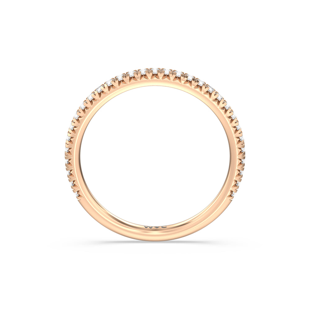 The Kate Diamond Wedding Band with 18KT Rose Gold Cut Diamond in 14KT Rose Gold view 2

