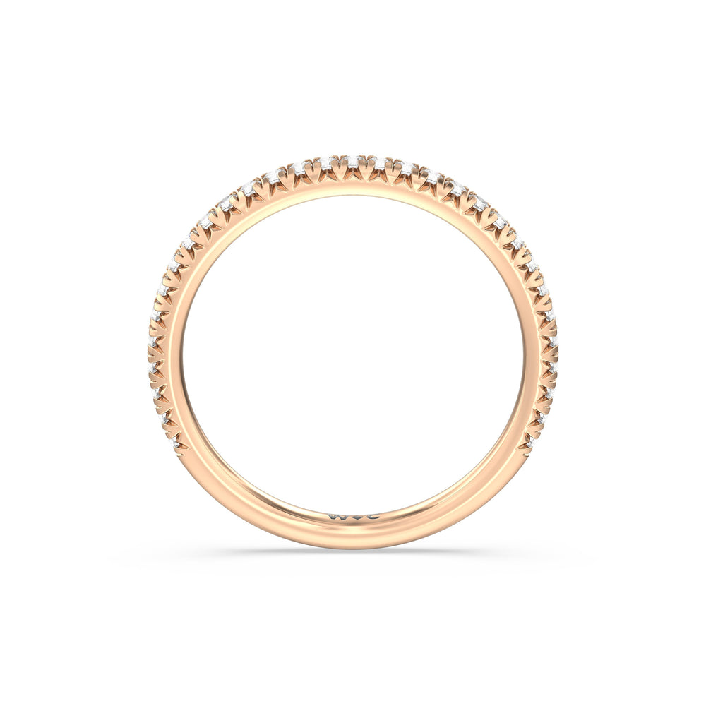 The Kate Diamond Wedding Band with 18KT Rose Gold Cut Diamond in 14KT Rose Gold view 2
