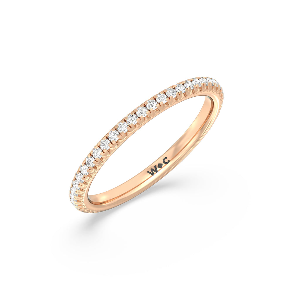 The Kate Diamond Wedding Band with 18KT Rose Gold Cut Diamond in 14KT Rose Gold view 3
