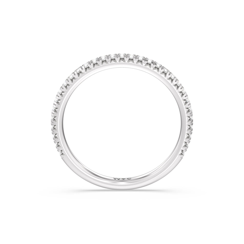 The Kate Diamond Wedding Band with Platinum Cut Diamond in 14KT Platinum view 2
