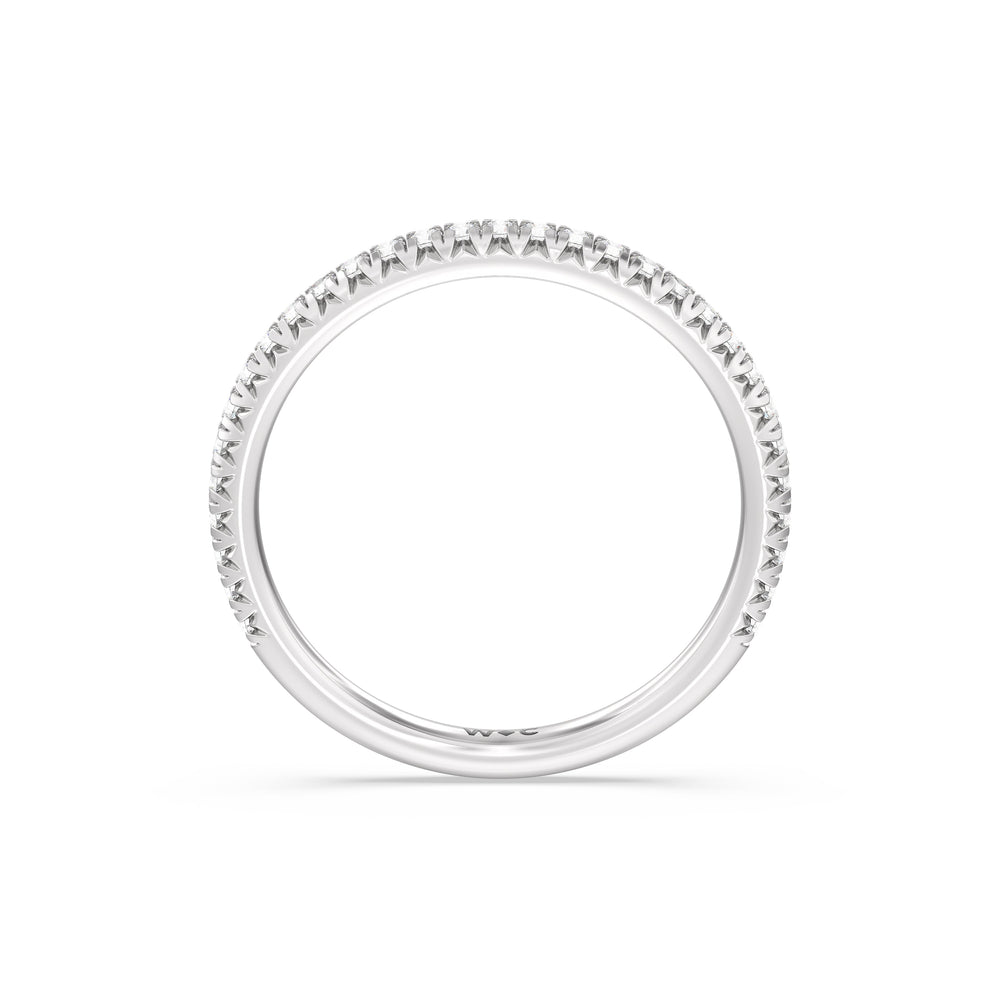 The Kate Diamond Wedding Band with Platinum Cut Diamond in 14KT Platinum view 2
