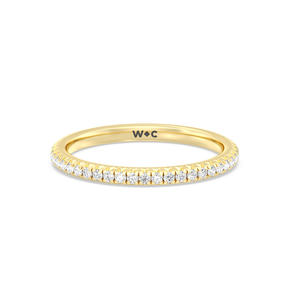 The Kate Diamond Wedding Band with 18KT Yellow Gold Cut Diamond in 14KT Yellow Gold view 1
