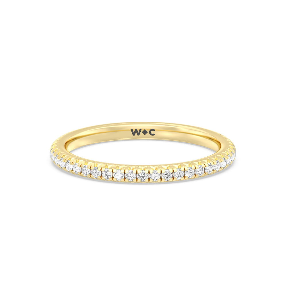 The Kate Diamond Wedding Band with 18KT Yellow Gold Cut Diamond in 14KT Yellow Gold view 1
