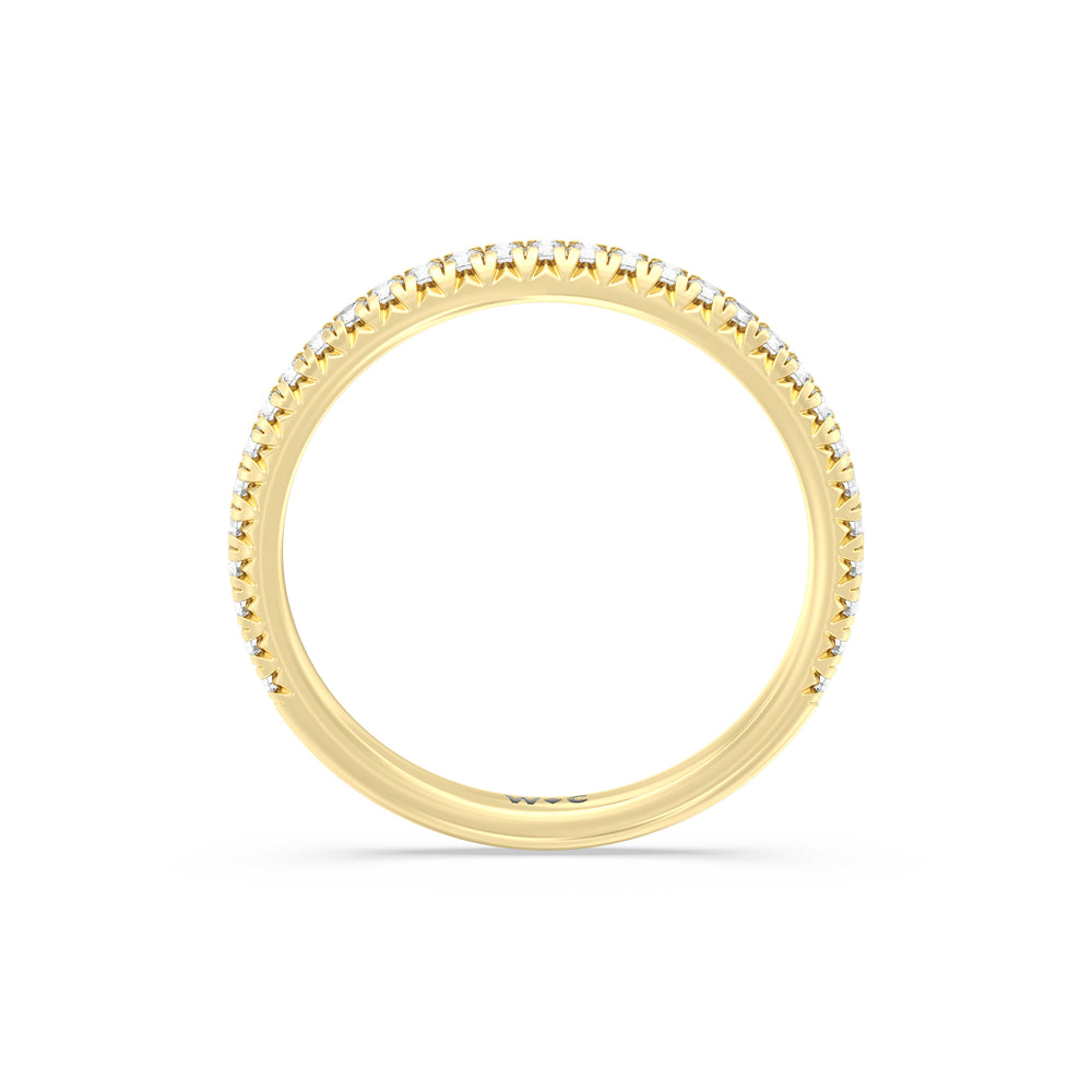 The Kate Diamond Wedding Band with 18KT Yellow Gold Cut Diamond in 14KT Yellow Gold view 2
