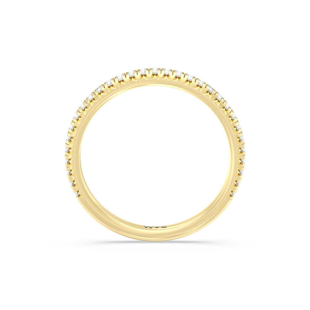 The Kate Diamond Wedding Band with 18KT Yellow Gold Cut Diamond in 14KT Yellow Gold view 2
