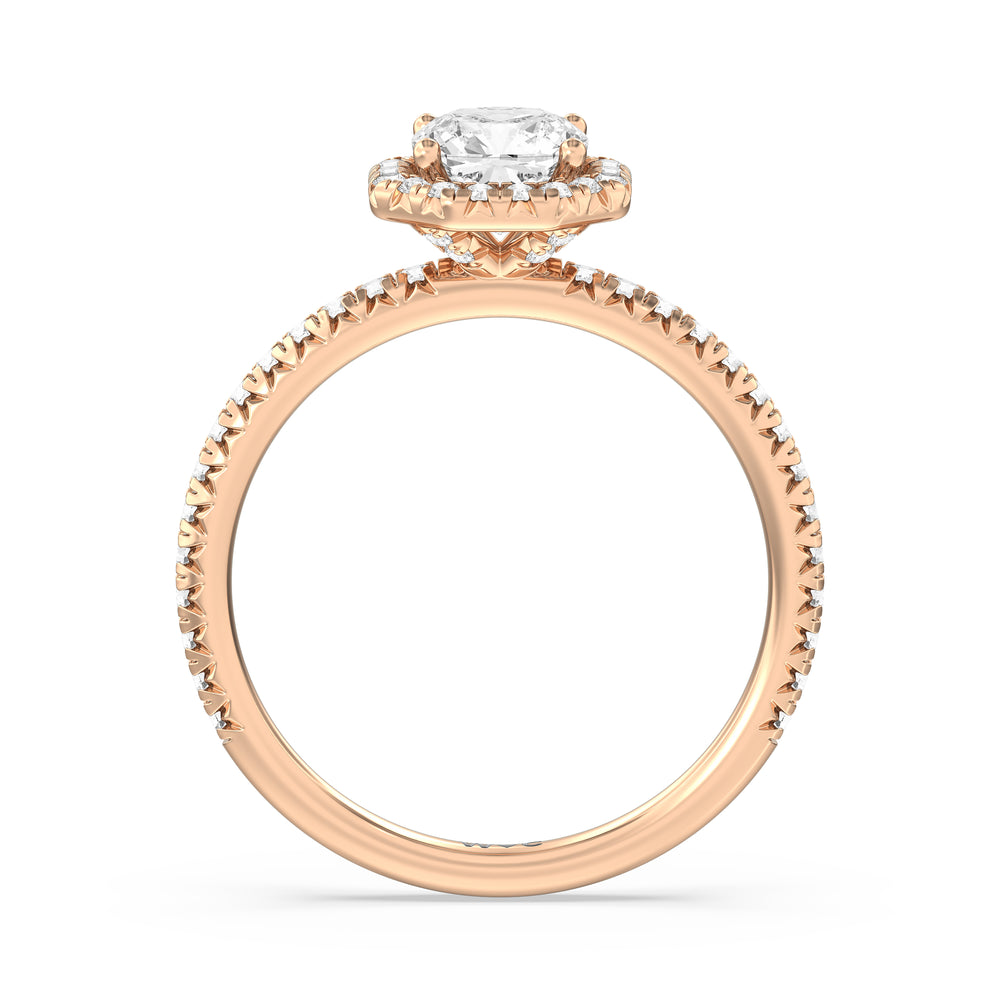 The Kate Engagement Ring with Cushion Cut Diamond in 14KT Rose Gold view 2
