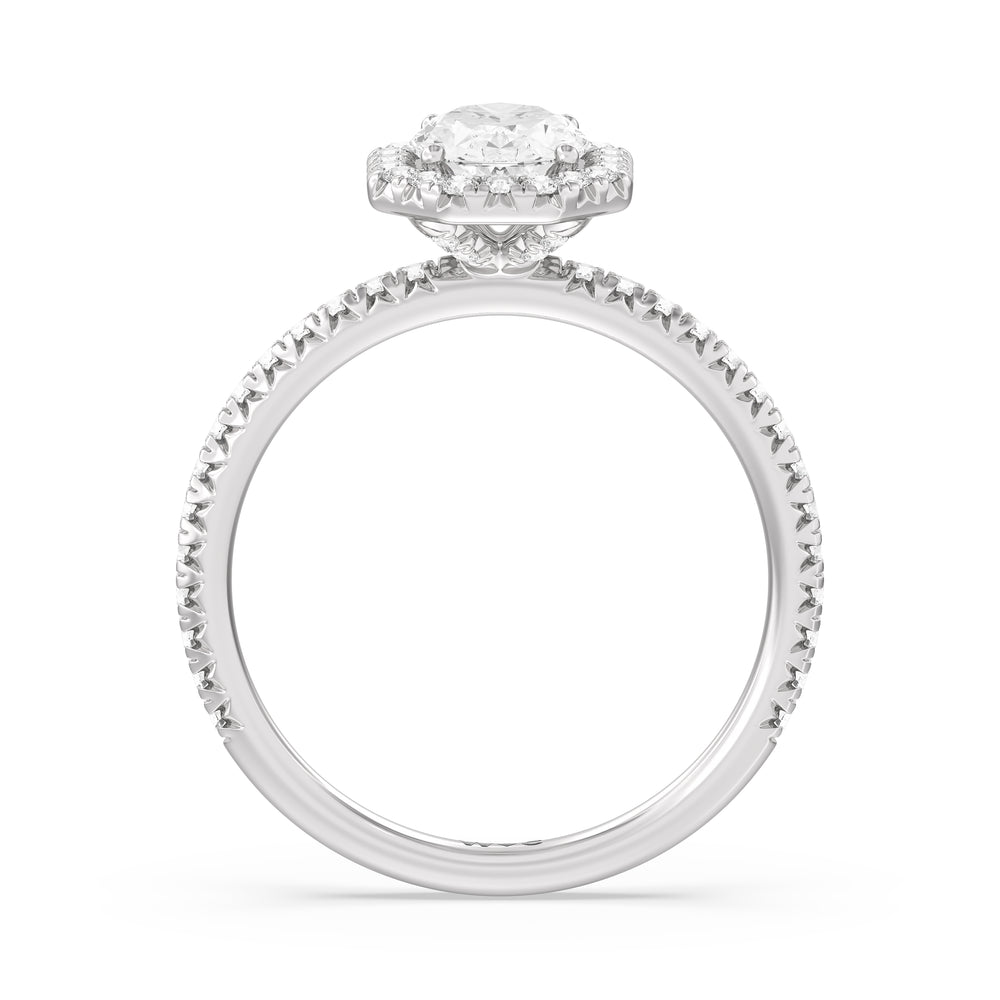 The Kate Engagement Ring with Oval Cut Diamond in 14KT Platinum view 2
