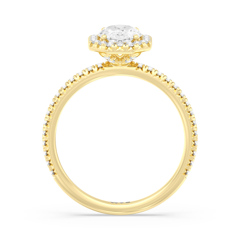 The Kate Engagement Ring with Oval Cut Diamond in 14KT Yellow Gold view 2

