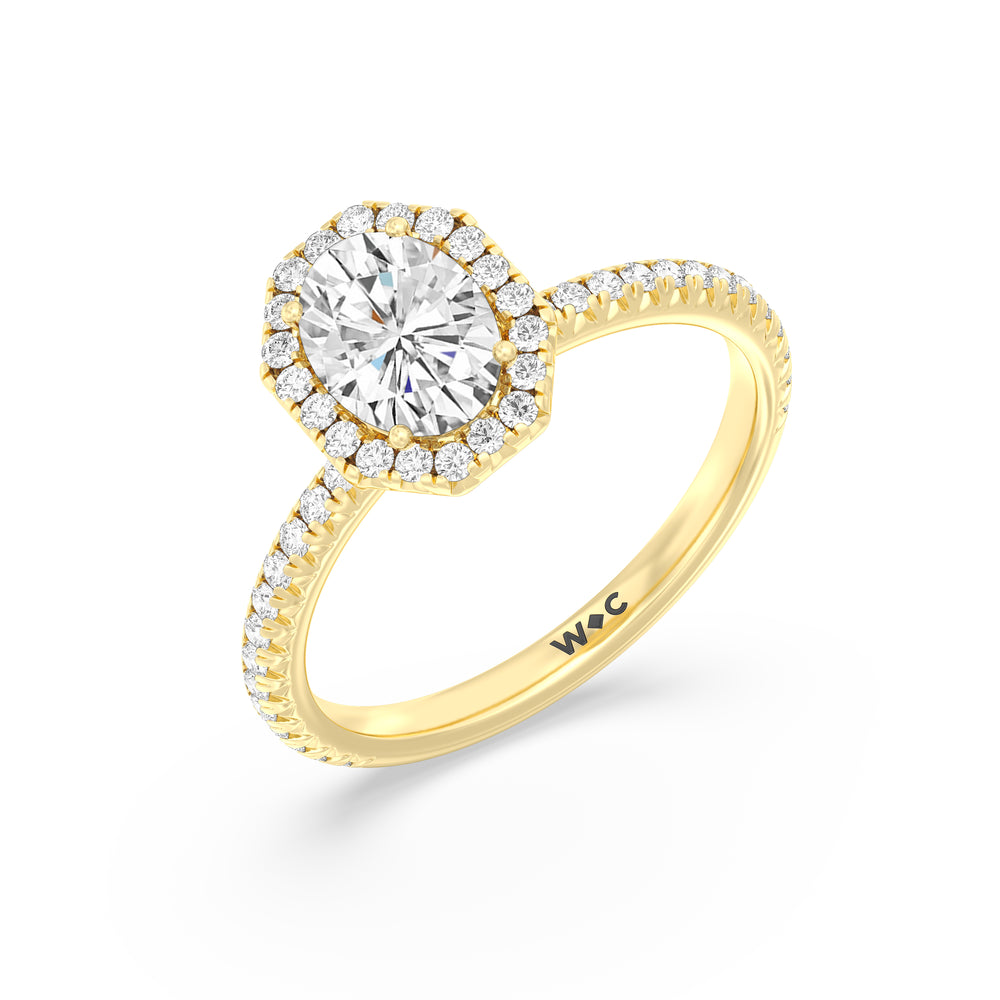 The Kate Engagement Ring with Oval Cut Diamond in 14KT Yellow Gold view 3
