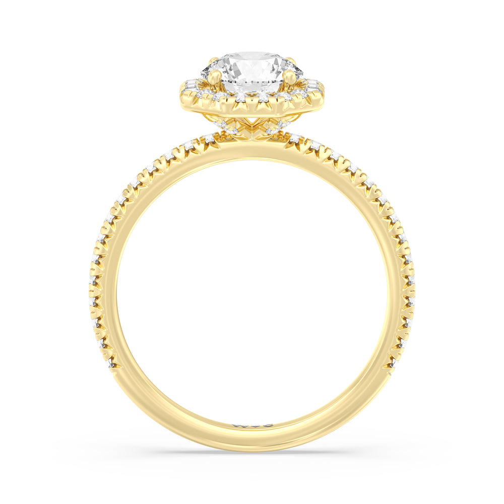 The Kate Engagement Ring with Round Cut Diamond in 14KT Yellow Gold view 2
