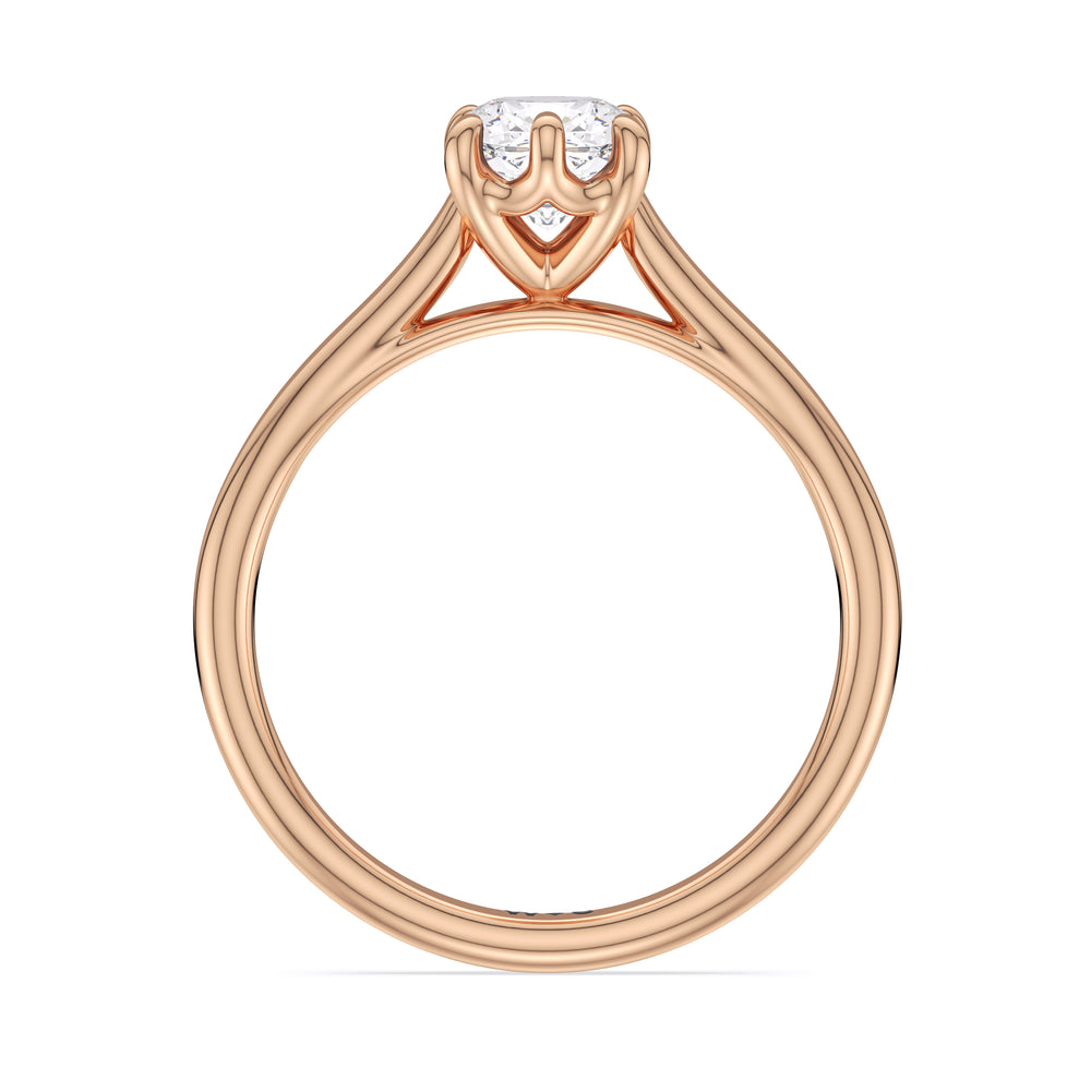 The Ivy Engagement Ring with Cushion Cut Diamond in 14KT Rose Gold view 2
