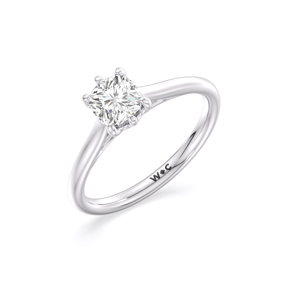 The Ivy Engagement Ring with Cushion Cut Diamond in 14KT Platinum view 3
